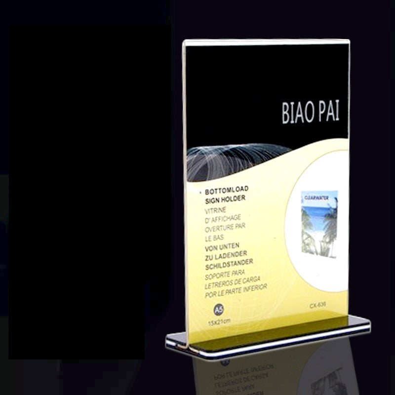A5 Clear Acrylic Bar Tent Vertical Magnetic Sign Holder Table Menu Stand Double Sided Display