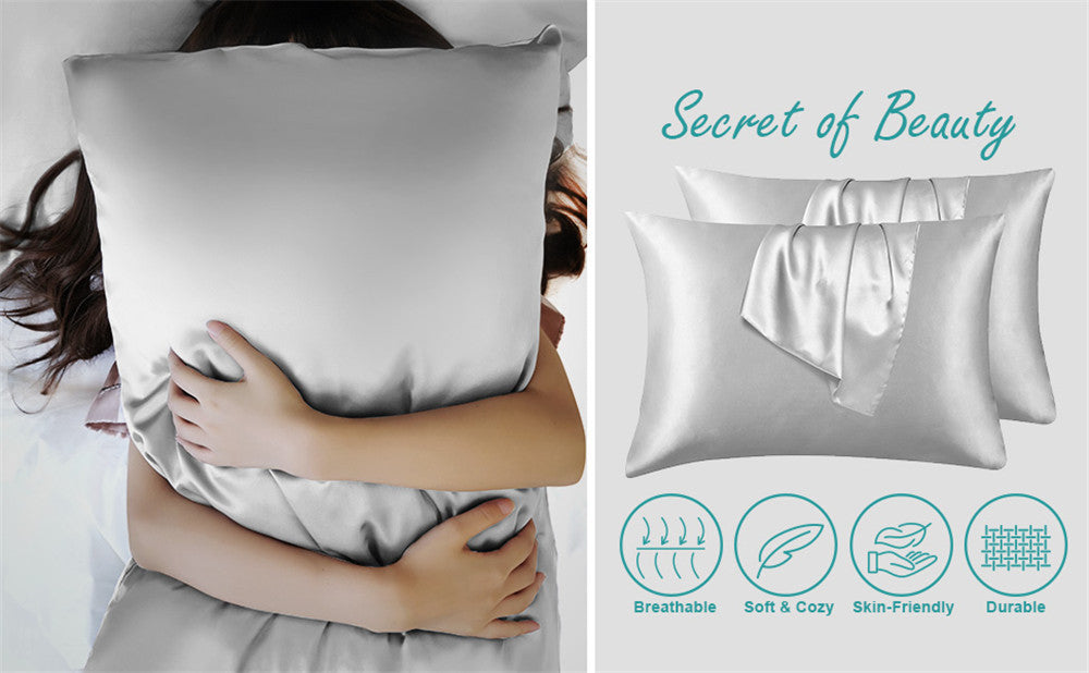 20 x 30" Premium Square Satin Silk Throw Pillowcase - Envelope Closure