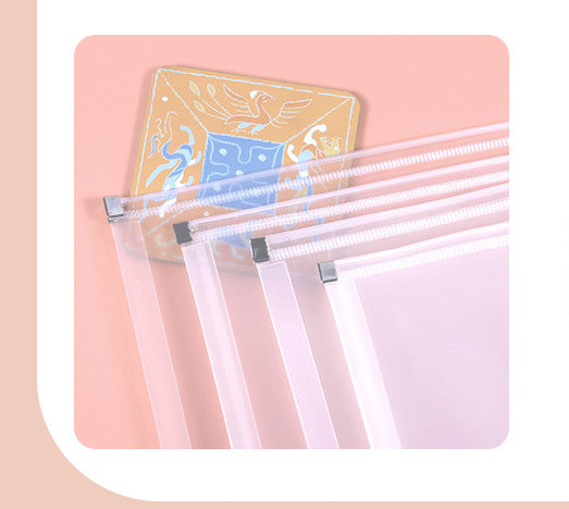 Frosted Matt Zip Plastic Envelopes A5 Zipper Document Folder Letter File Folders Expanding Envelope