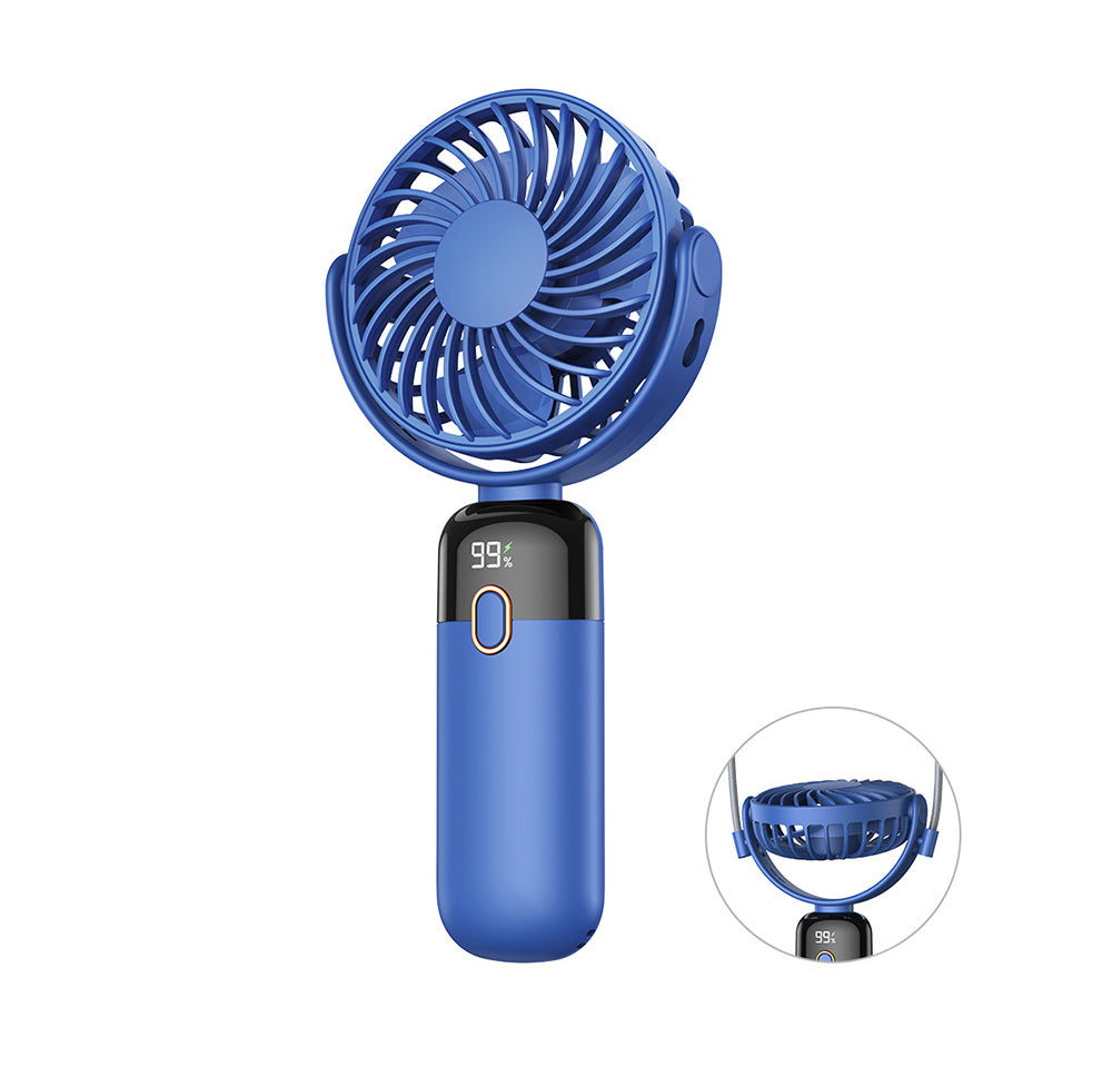 5000 mAh Portable Rotatable Fan Hand Held Small Personal Fan Neck Fan W/ Lanyard