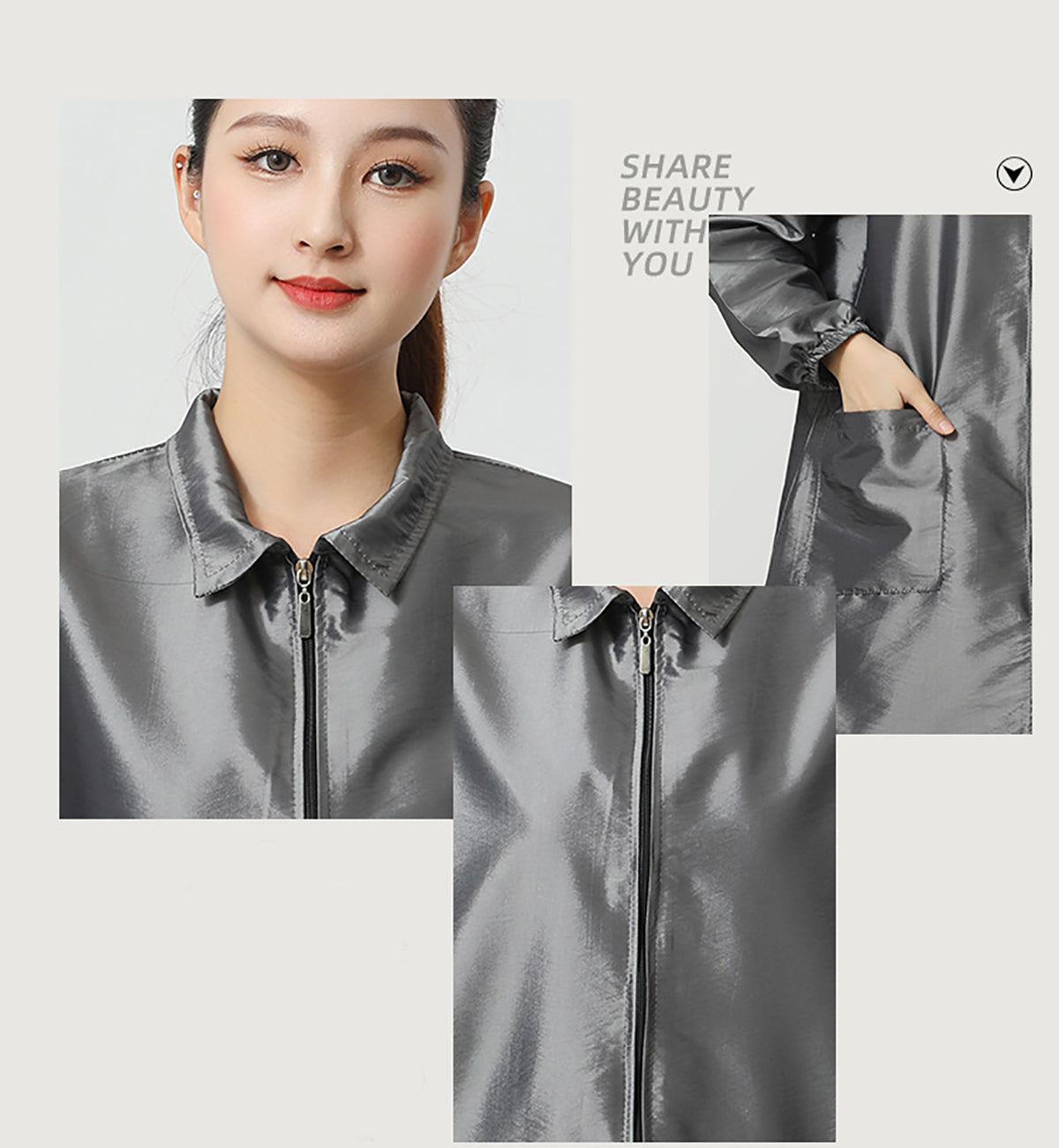 Salon Smock Professional Stylist Jacket Waterproof Haircut Cape Barber Apron-Lapel Style