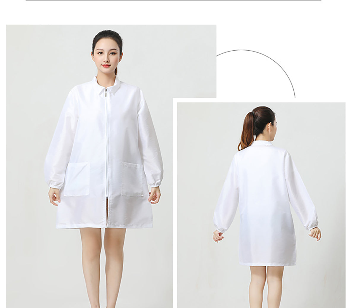 Salon Smock Professional Stylist Jacket Waterproof Haircut Cape Barber Apron-Lapel Style
