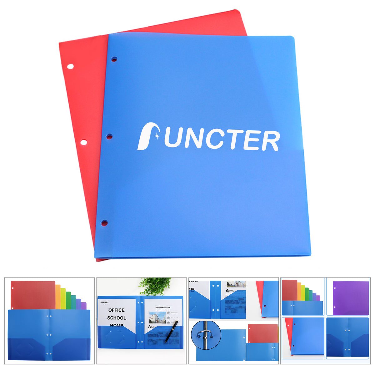 Basics Plastic Pocket Folder W/3 Hole