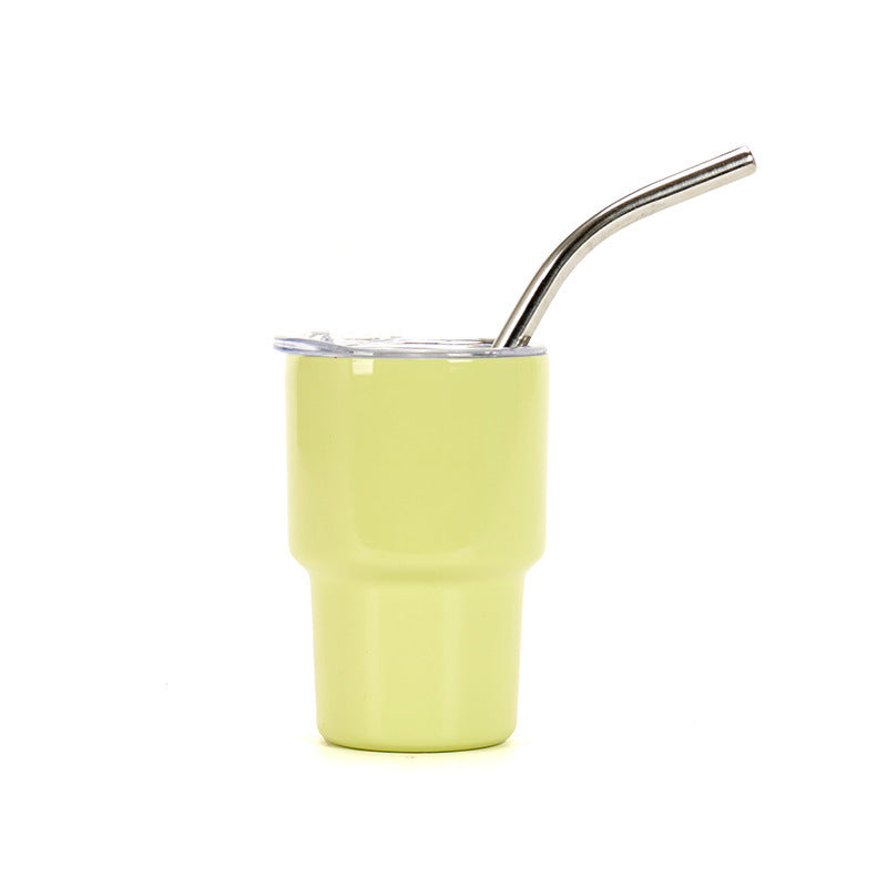 2 oz Mini Tumbler Shot Glass Stainless Cup W/ Straw