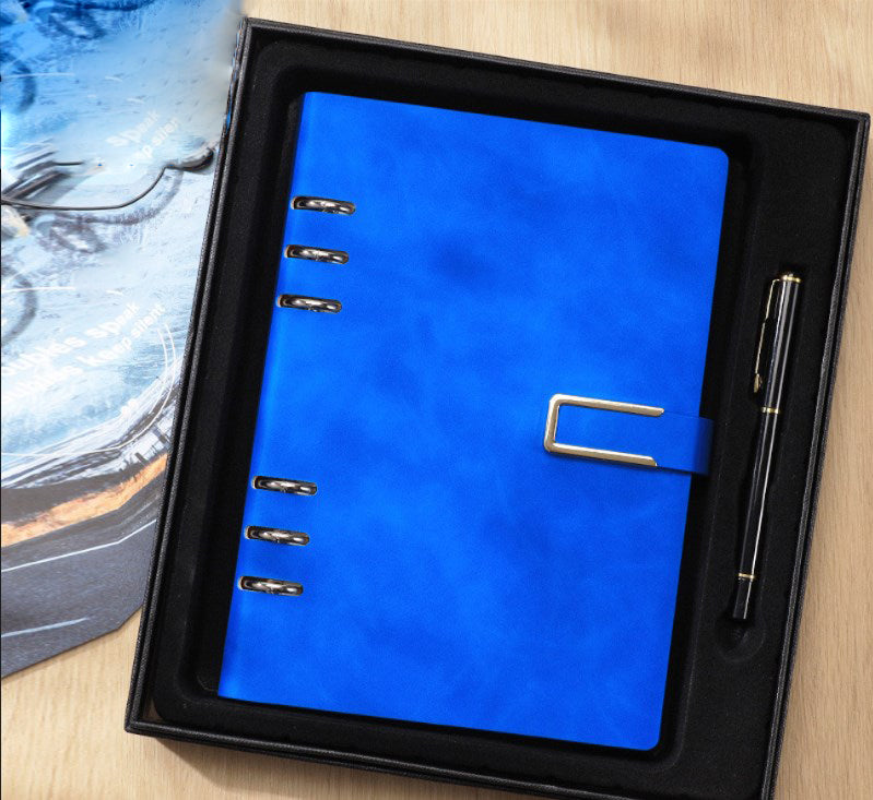 A5 PU Leather Rings Binder Notebook Gift Set Executive Journal Business Gift Box with Pen