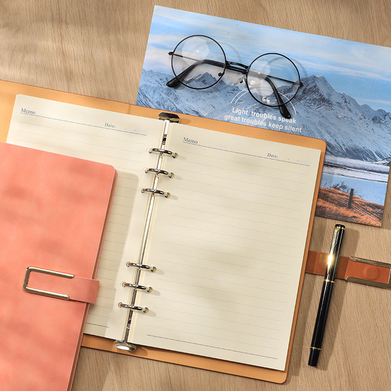 A5 PU Leather Rings Binder Notebook Gift Set Executive Journal Business Gift Box with Pen
