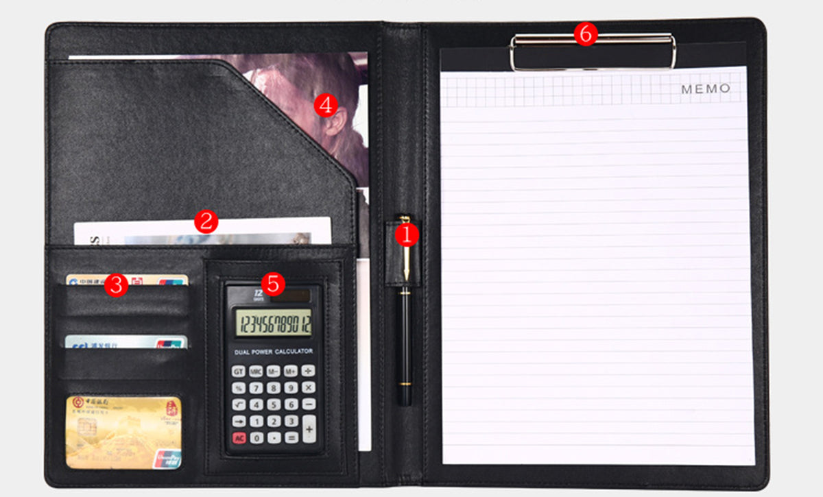 PU Leather Portfolios Padfolio Binder