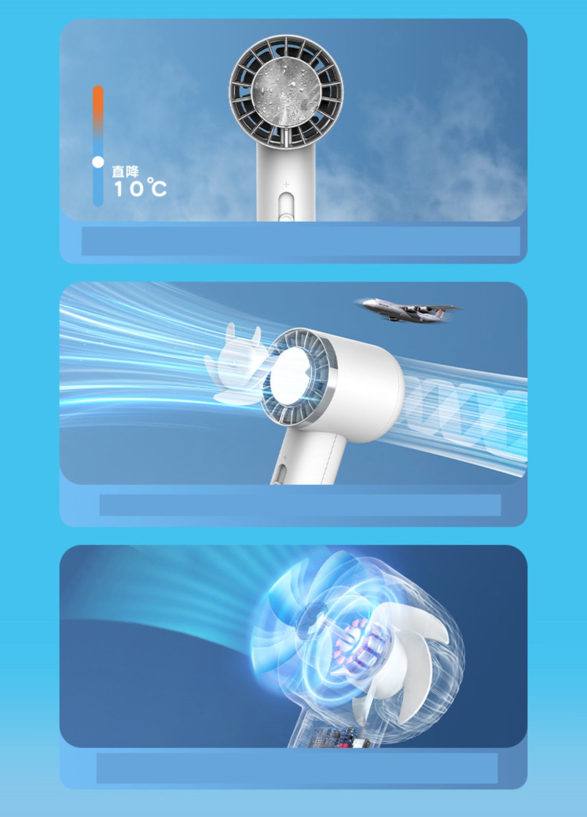 Personal Cooling Fan Authentic Portable Handheld Fan with Ice-Cooling Pad for Cold Air