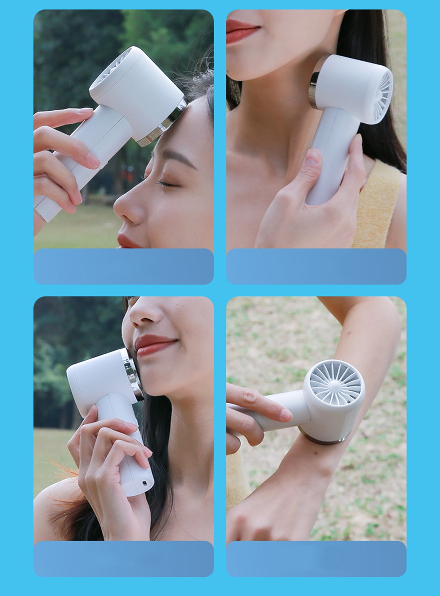 Personal Cooling Fan Authentic Portable Handheld Fan with Ice-Cooling Pad for Cold Air
