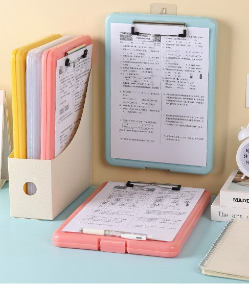 A4 Multi-Functional Foldable Clipboard W/ Storage Compartment