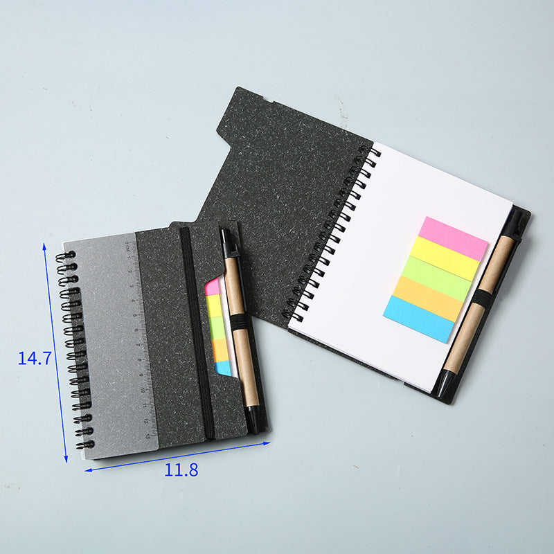 Spiral Notebook W/ Sticky Notes, Eco Pen