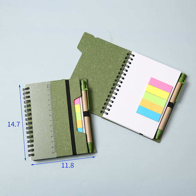Spiral Notebook W/ Sticky Notes, Eco Pen