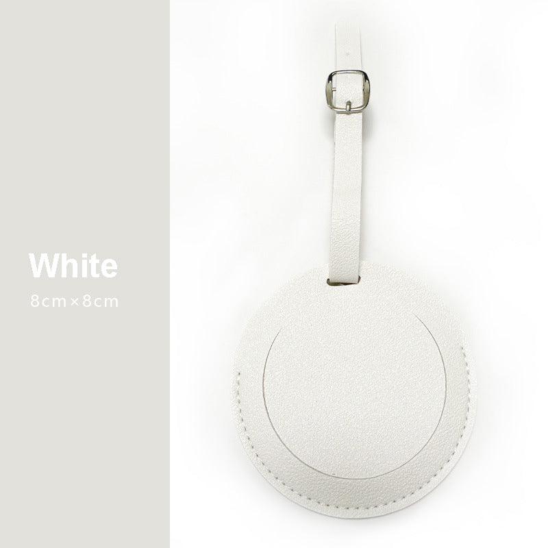 Portable Round Shape PU Leather Luggage Personalizable Travel ID Tag