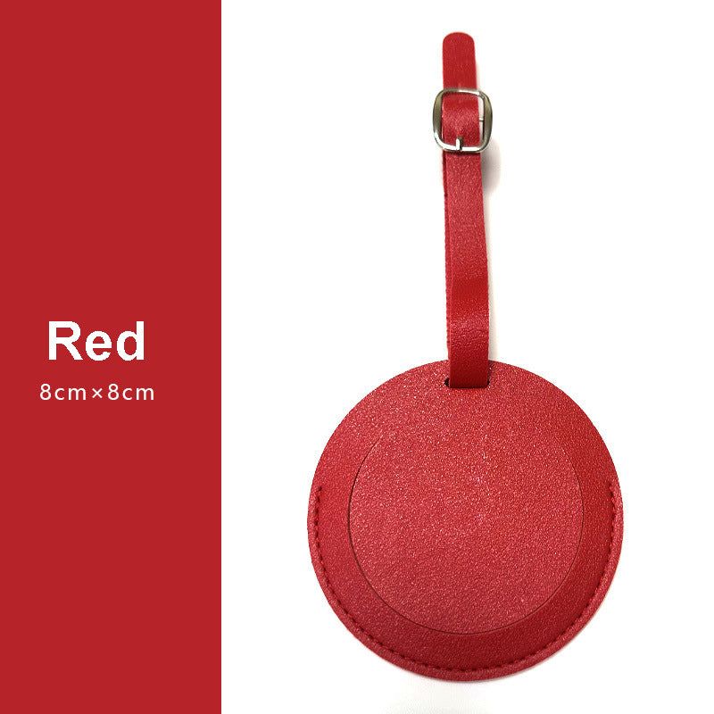 Portable Round Shape PU Leather Luggage Personalizable Travel ID Tag