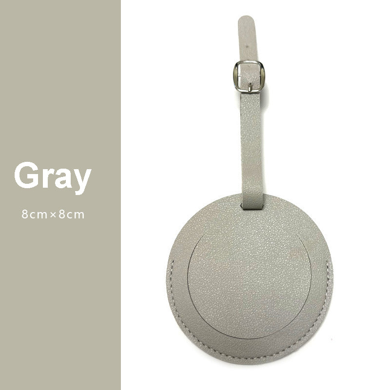 Portable Round Shape PU Leather Luggage Personalizable Travel ID Tag