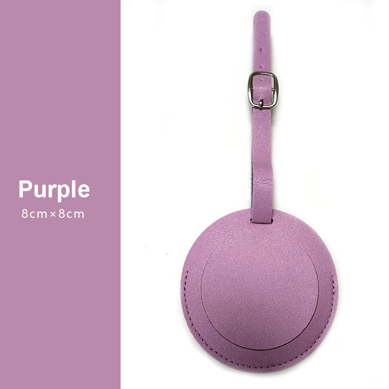 Portable Round Shape PU Leather Luggage Personalizable Travel ID Tag
