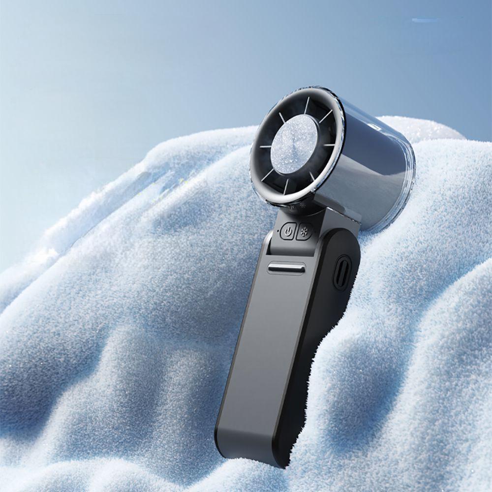Mini Handheld Fan Freezy Personal Fan Refrigeration Fan W/ 1-100 Stepless Adjusting & Battery Status
