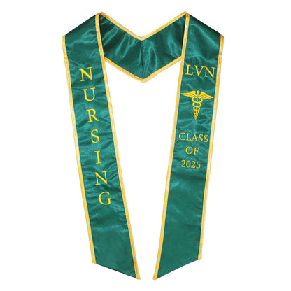 Custom 68"L Embroidered Graduation Honor Sash Satin Stole for Adults