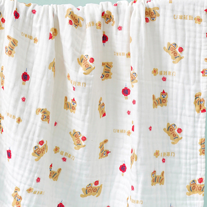 Full Color Four-layer Muslin Baby Swaddle Blanket for Newborns