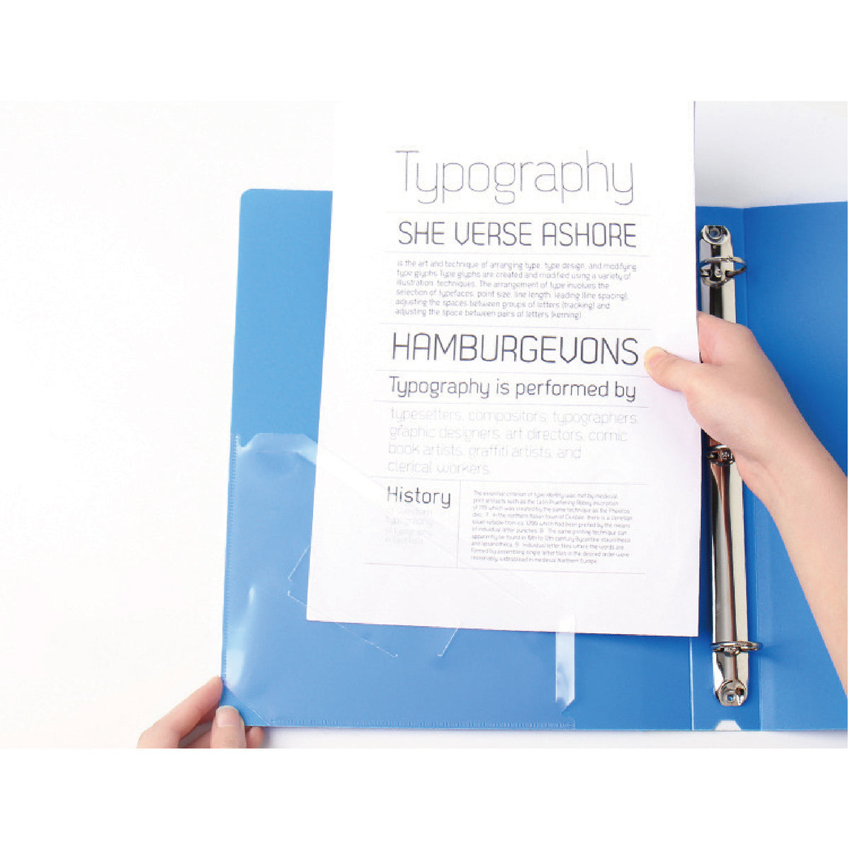 3 Rings Binder A4 Binder Document Organizer for Loose Leaf Paper