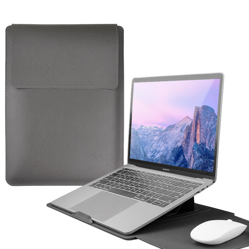 14" PU Leather Laptop Sleeve Case with Stand