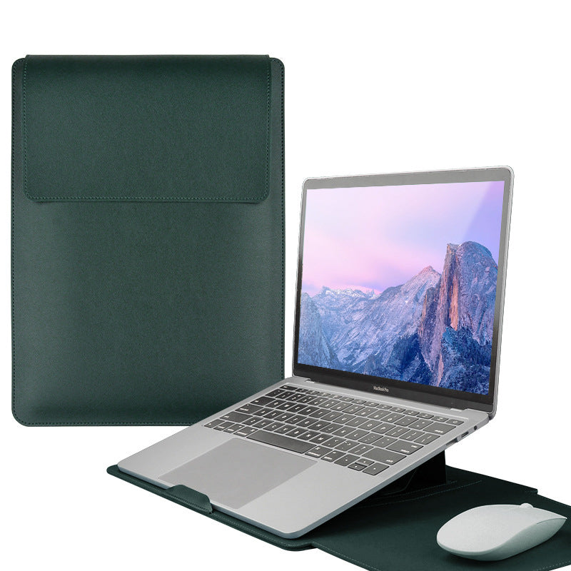 14" PU Leather Laptop Sleeve Case with Stand