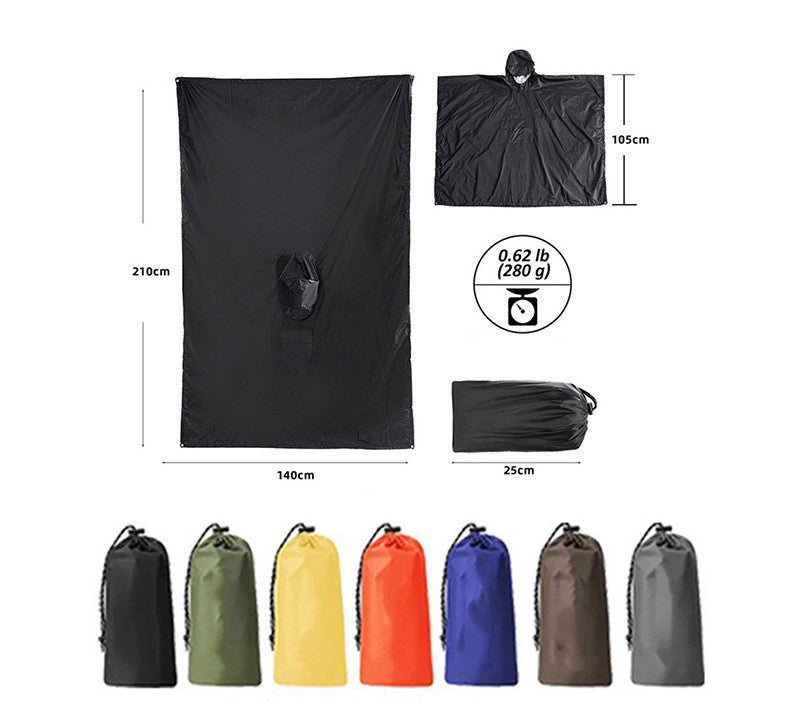 Multi-functional 3-in-1 Poncho Hooded Rain Poncho Waterproof Raincoat Jacket for Men Women Adults