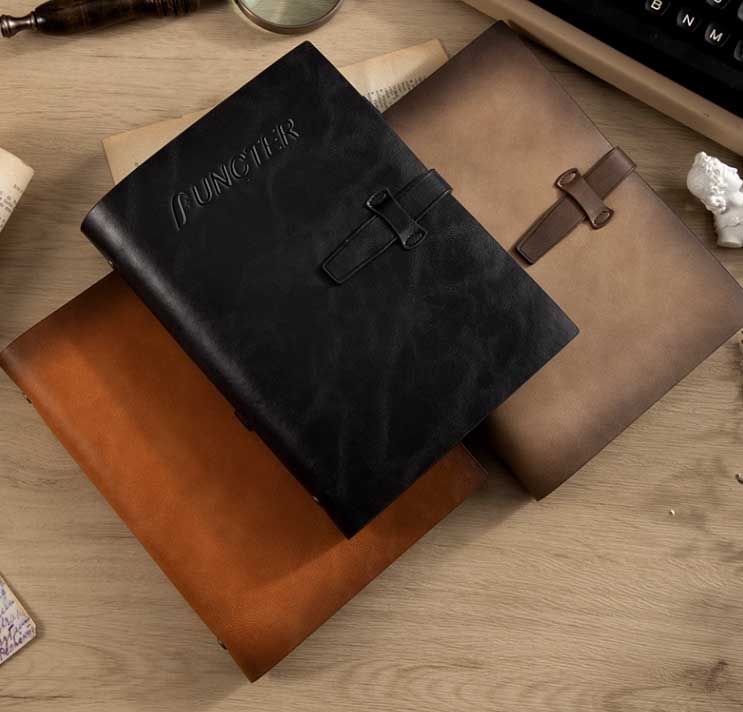 A5 Soft Vintage Leather Binder Notebook W/ Pen Holder