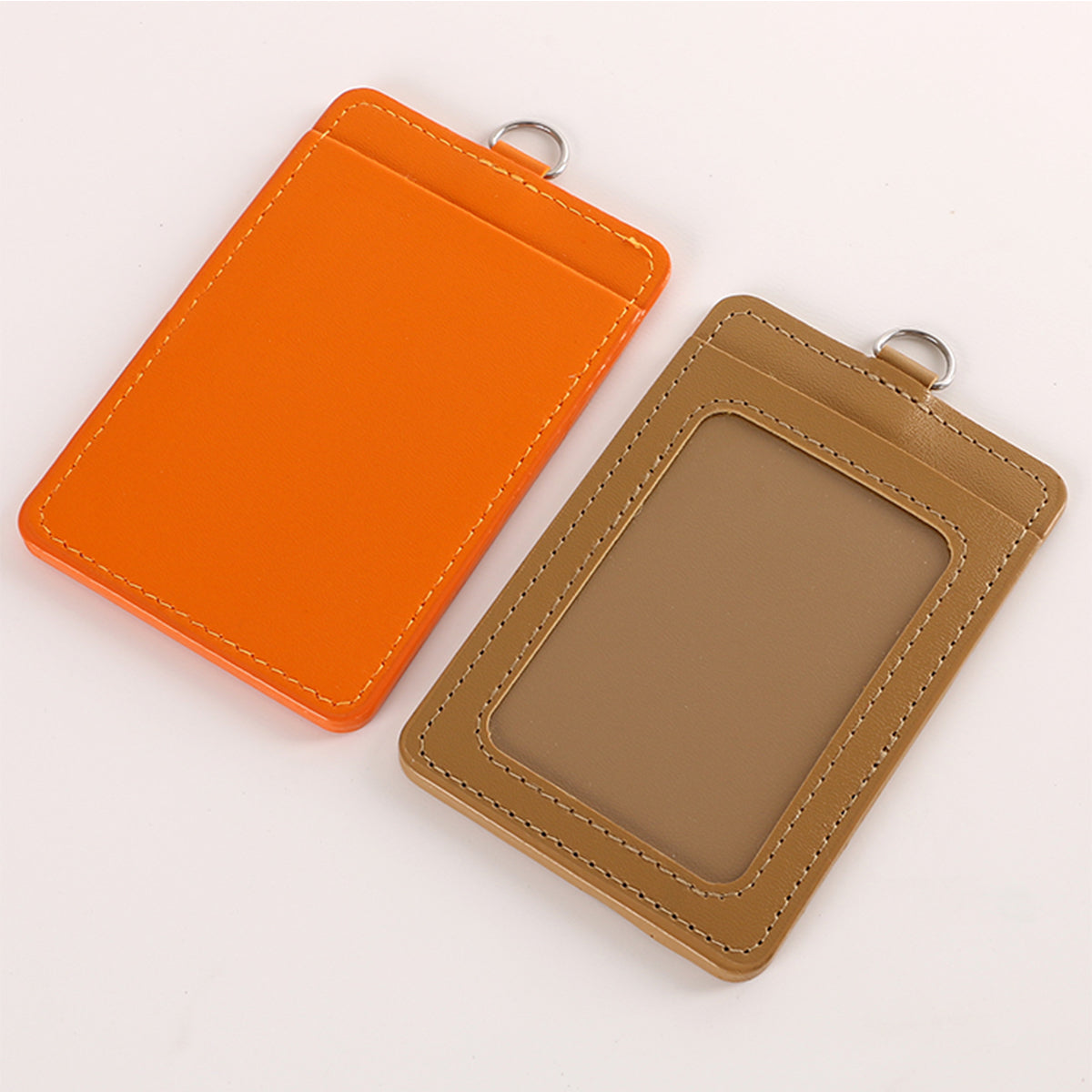 PU Leather Badge Holder With Heavy Duty Retractable Badge Reel Lanyard