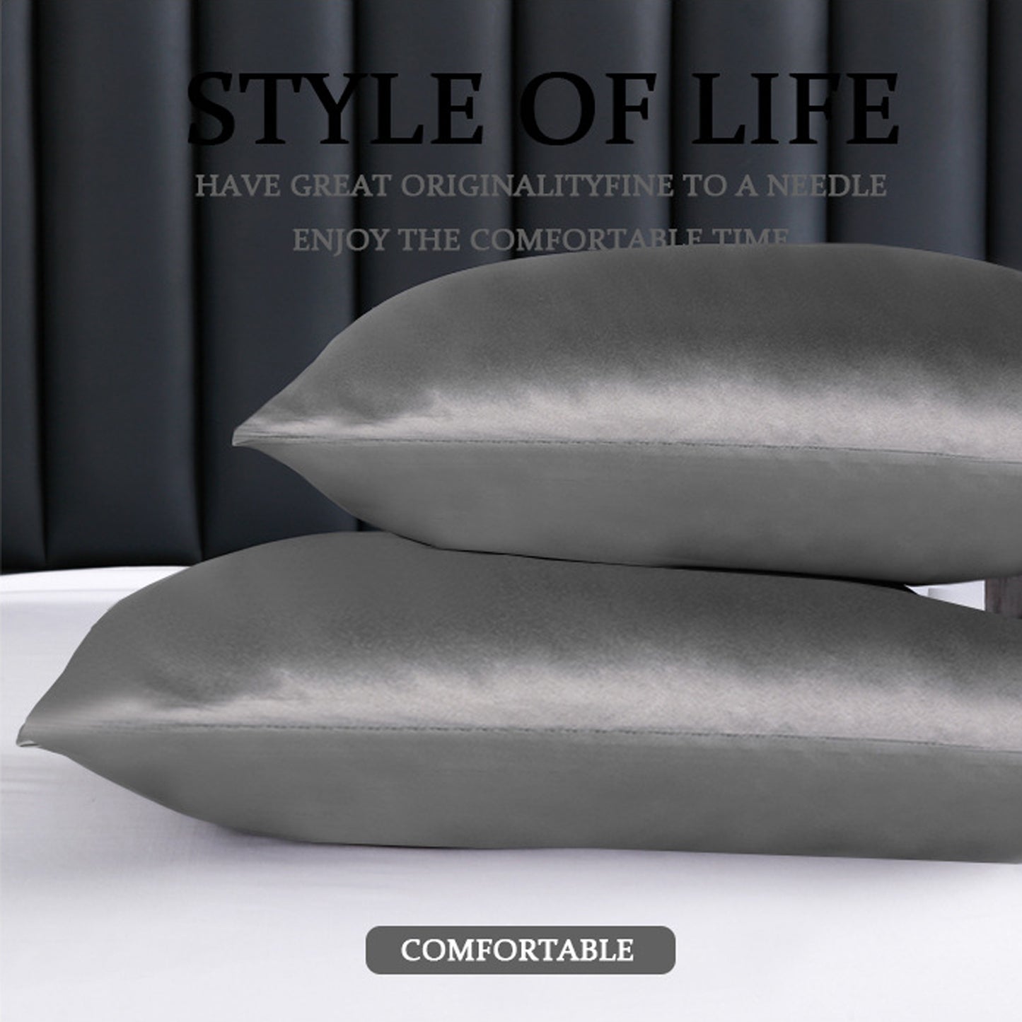 20 x 26" Premium Square Satin Silk Throw Pillowcase - Envelope Closure