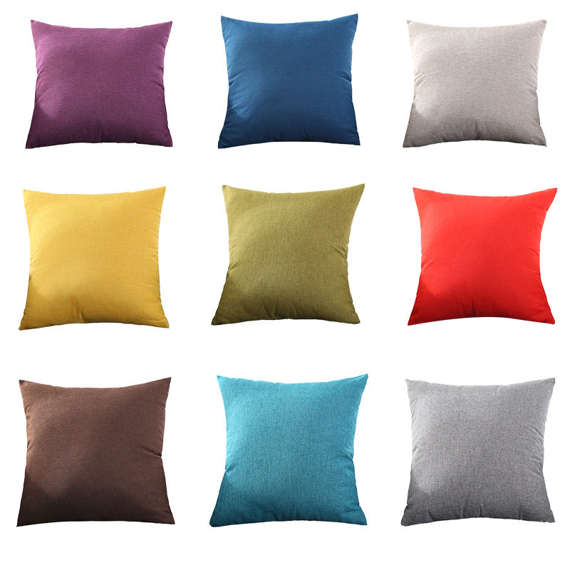 17.7 x 17.7" Premium Square Linen Throw Pillowcase With Hidden Zipper