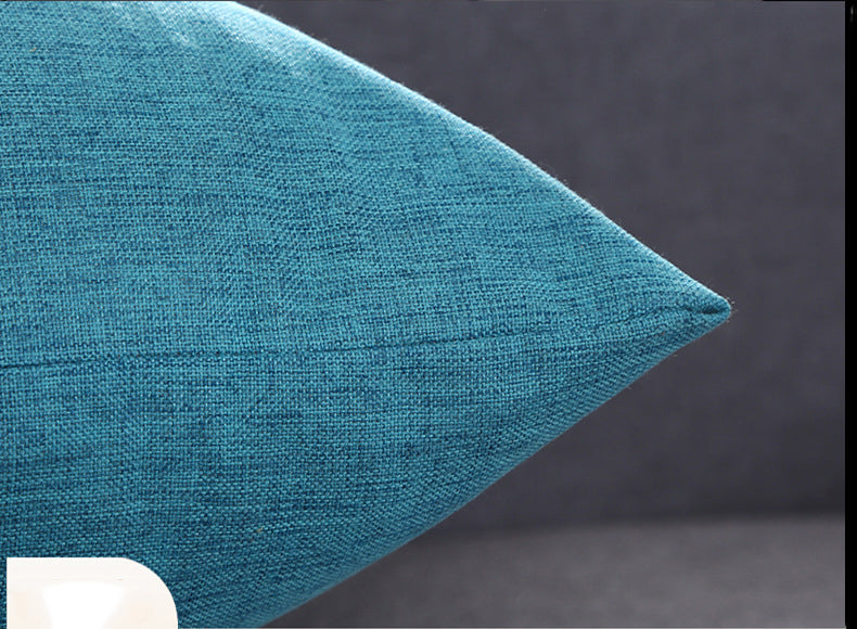 17.7 x 17.7" Premium Square Linen Throw Pillowcase With Hidden Zipper