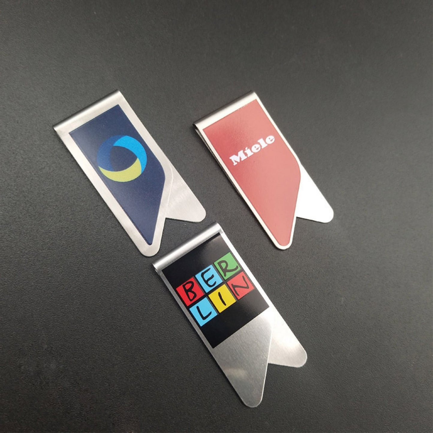 Ribbon Shape Stainless Steel Paper Clip Money Clip in Silver Metal Cash Holder