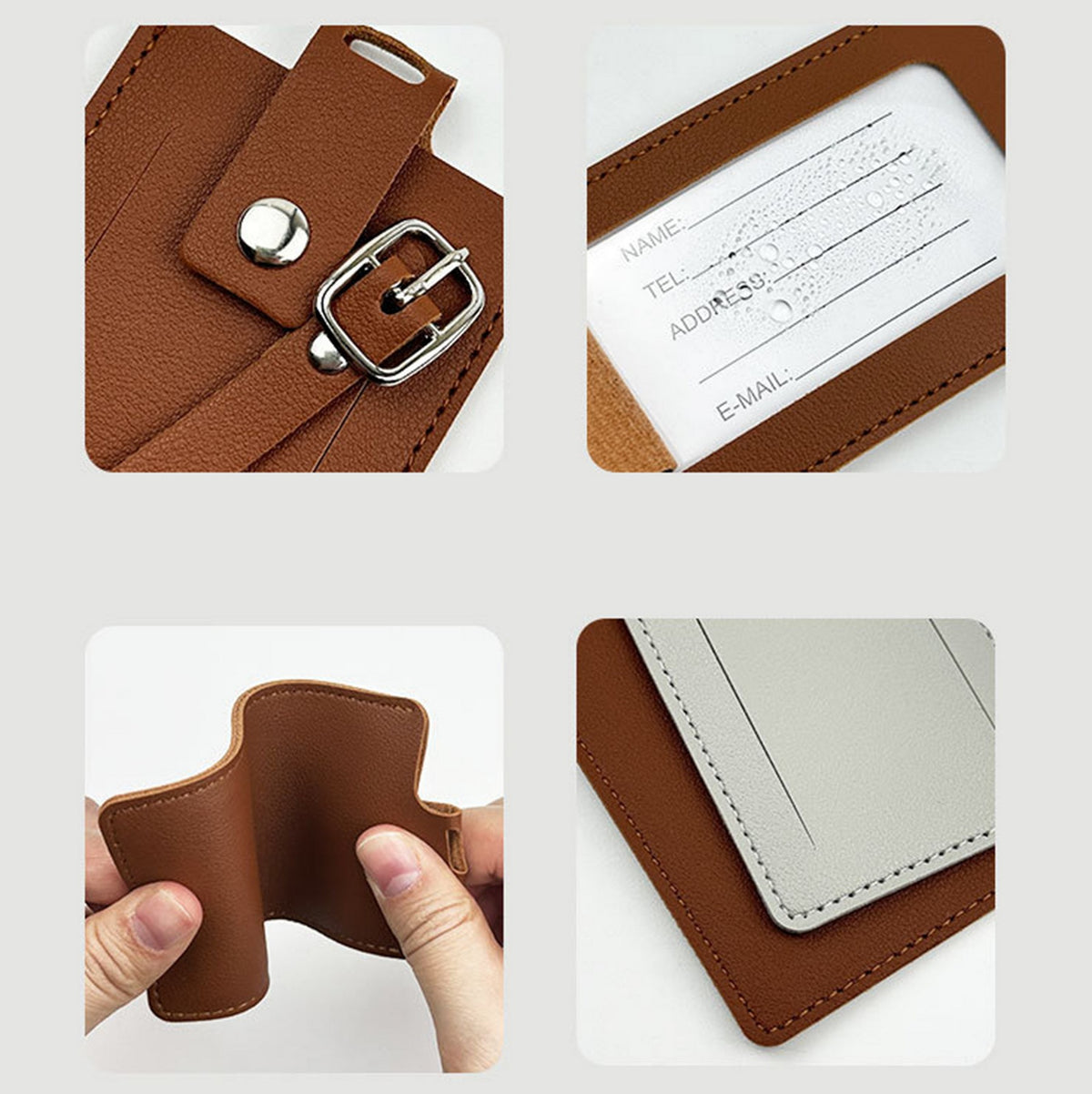 PU Leather Privacy Protection Card Holder Suitcase Tag