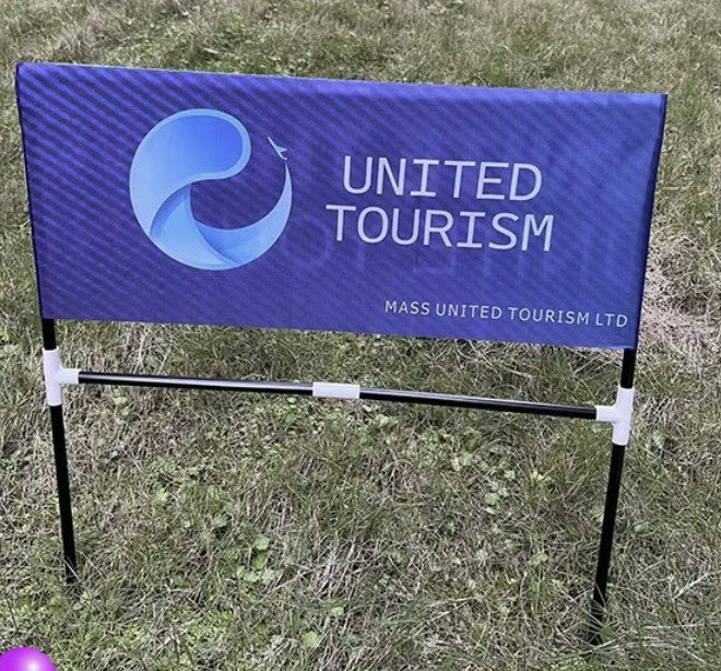 Custom Garden Banner Flag Pole W/ Dual Stand Metal Pole 25x18"