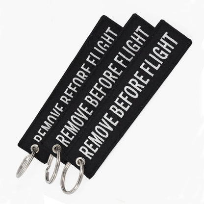 Double-sided Embroidery LOGO Ribbon Fabric Keychian Car Keychain Key Ring Anti-Lost