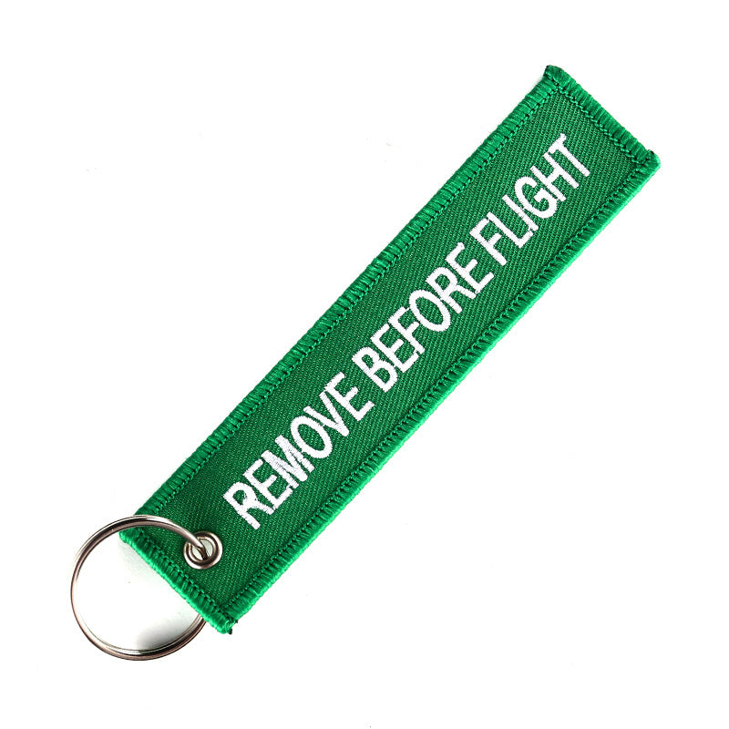 Double-sided Embroidery LOGO Ribbon Fabric Keychian Car Keychain Key Ring Anti-Lost