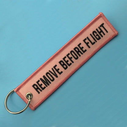 Double-sided Embroidery LOGO Ribbon Fabric Keychian Car Keychain Key Ring Anti-Lost
