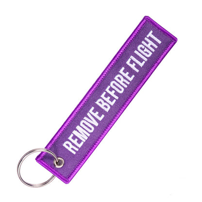 Double-sided Embroidery LOGO Ribbon Fabric Keychian Car Keychain Key Ring Anti-Lost