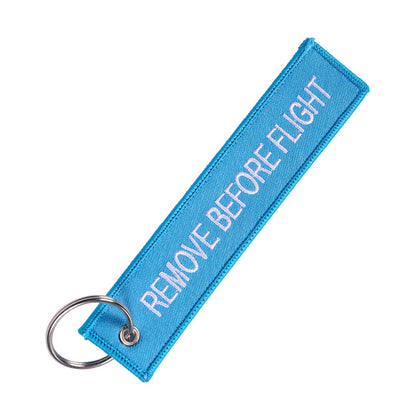 Double-sided Embroidery LOGO Ribbon Fabric Keychian Car Keychain Key Ring Anti-Lost