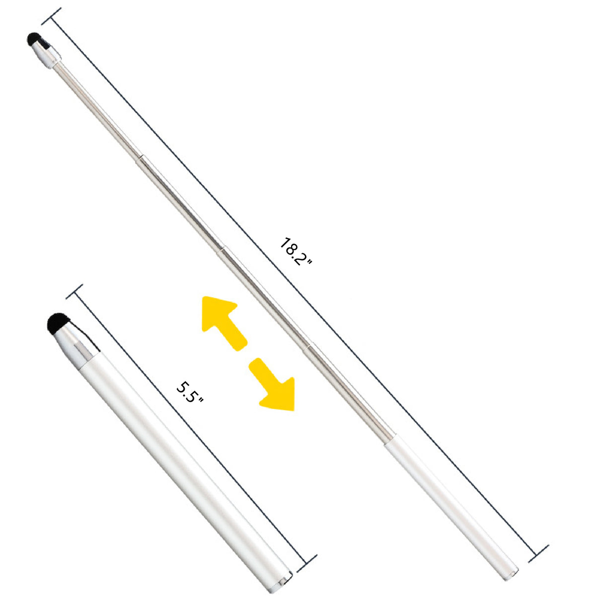 Retractable Teacher Pointer Stick Touch Screen Pen Stylus Pen Handheld Presentation Whiteboard Point