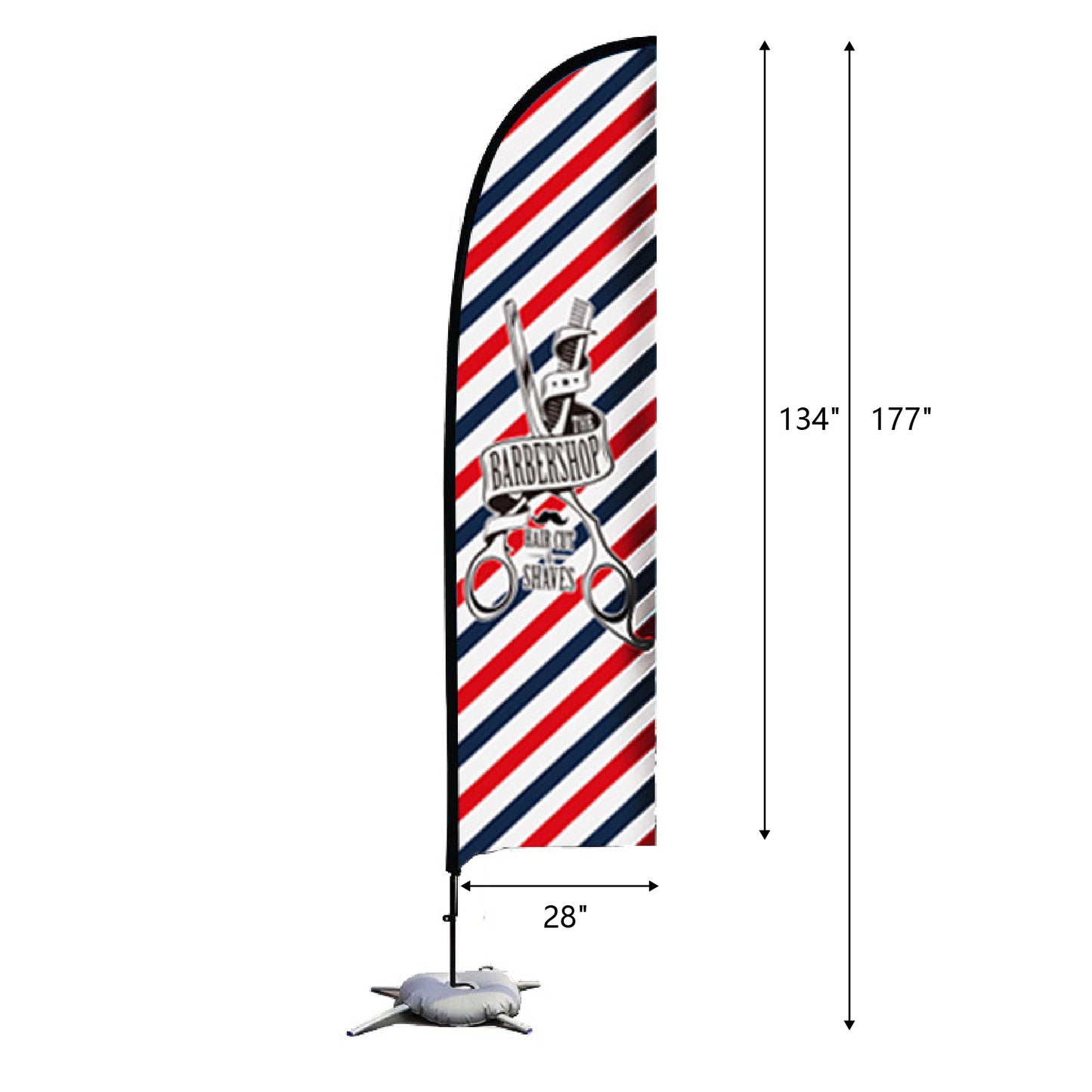 15' Custom Feather Flag Kit Double Sided W/ Cross Base Water Bag Feather Flag Banner W/Cross Base