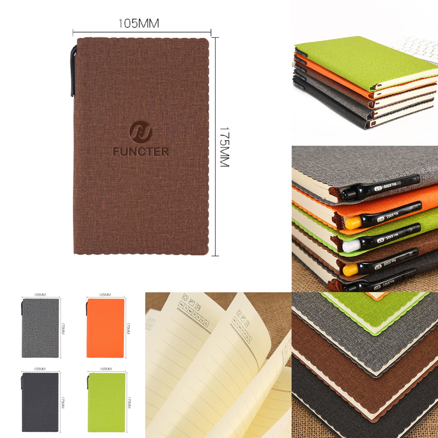 A6 Leatherette Journal Pocket Notebook for Note Taking, Diary Notepad, Meeting Record Writing