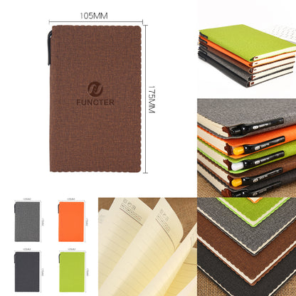 A6 Leatherette Journal Pocket Notebook for Note Taking, Diary Notepad, Meeting Record Writing