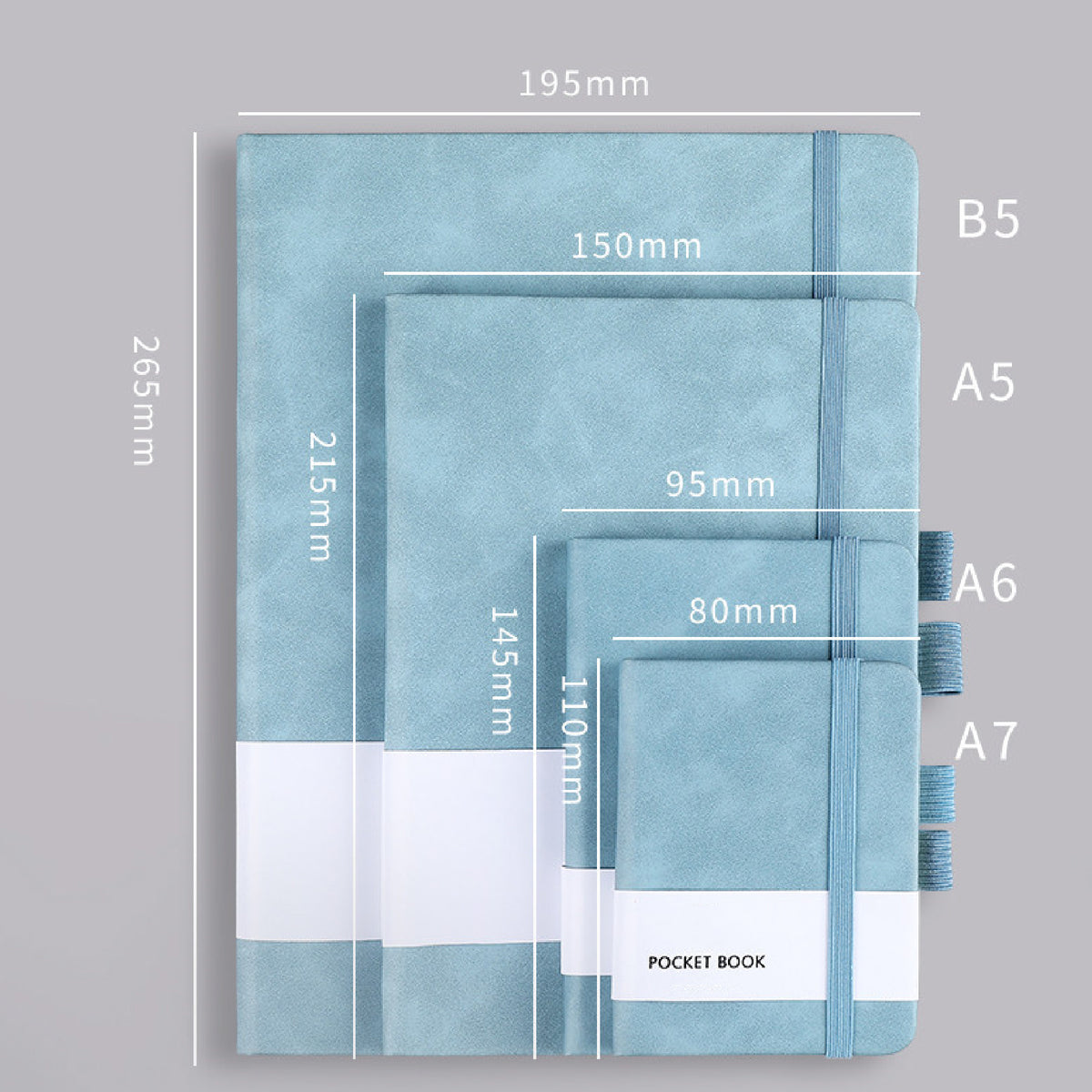 A5 College Ruled Journal Soft Touch Journal Notebook w/Pen Loop Elastic Closure Hardcover Notebook