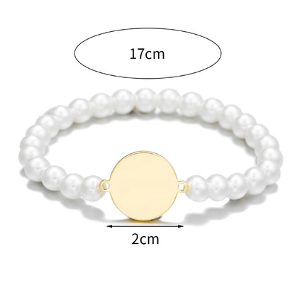 Pearl Bracelet for Women Dainty Golden Charm Pearl Beaded Bracelet With Pendant Jewelry
