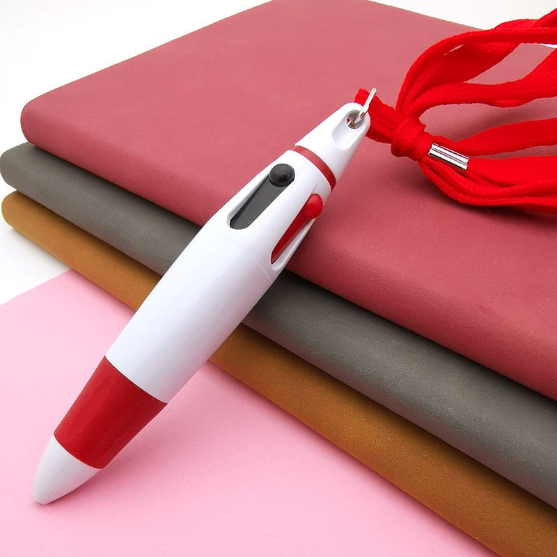 4-Color Big Fat Pen Retractable Ballpoint Pen w/Lanyard