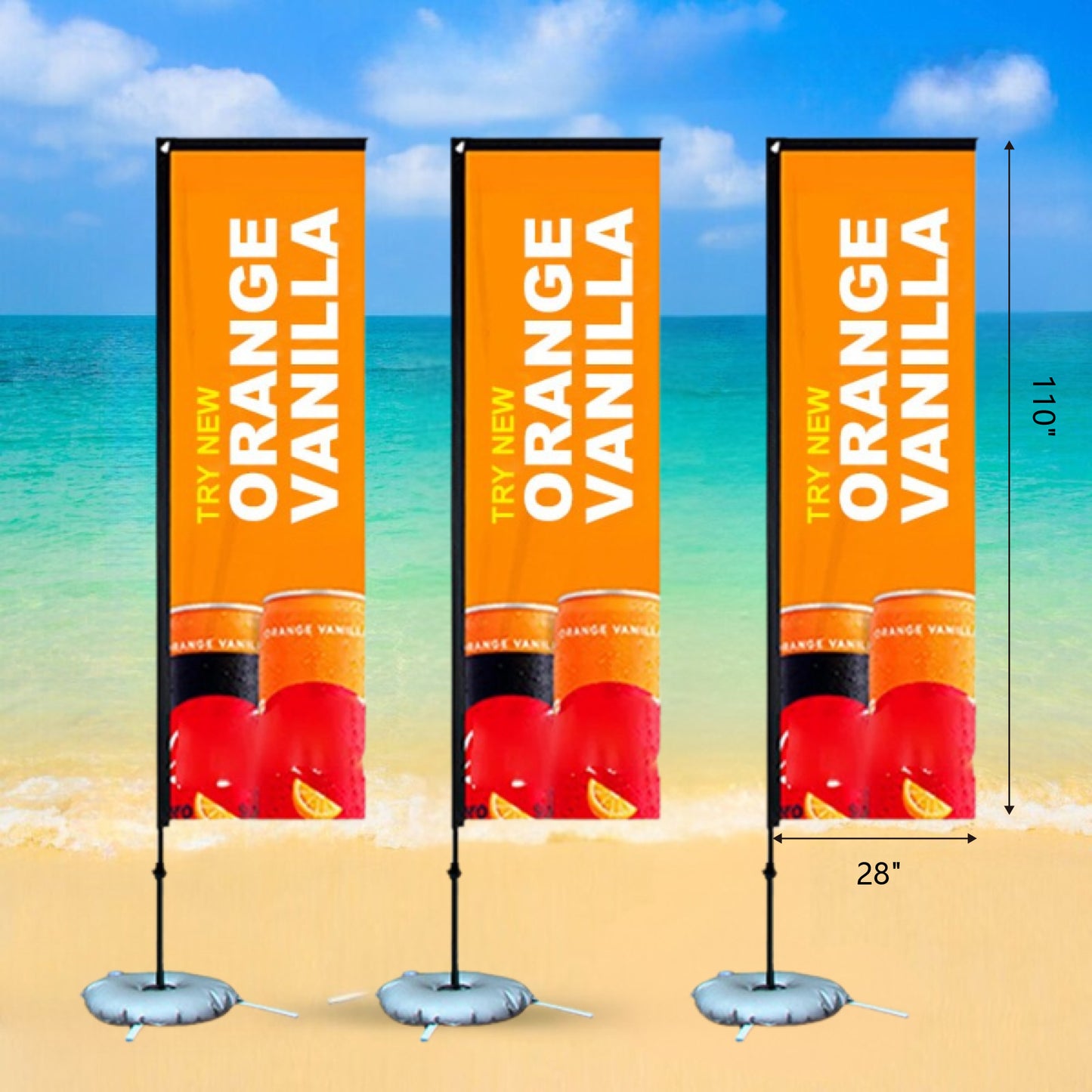 11' Rectangular Advertising Feather Flag Double Sided Banner Flag Kit Hardware Set W/ Carry Bag