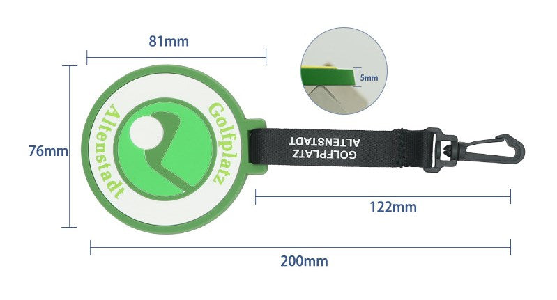 Custom Golf Bag Tag Round Shape Luggage Tag