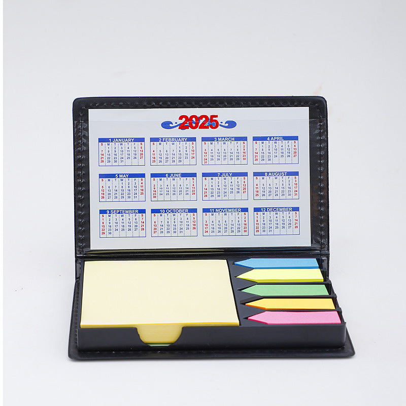 Sticky Note With Calendar With PU Leather Holder